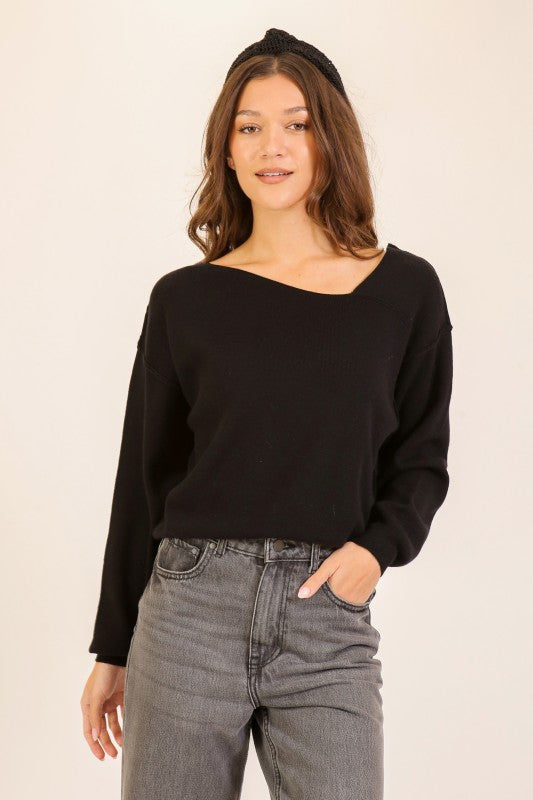 Asymmetric Soft Knit Sweater
